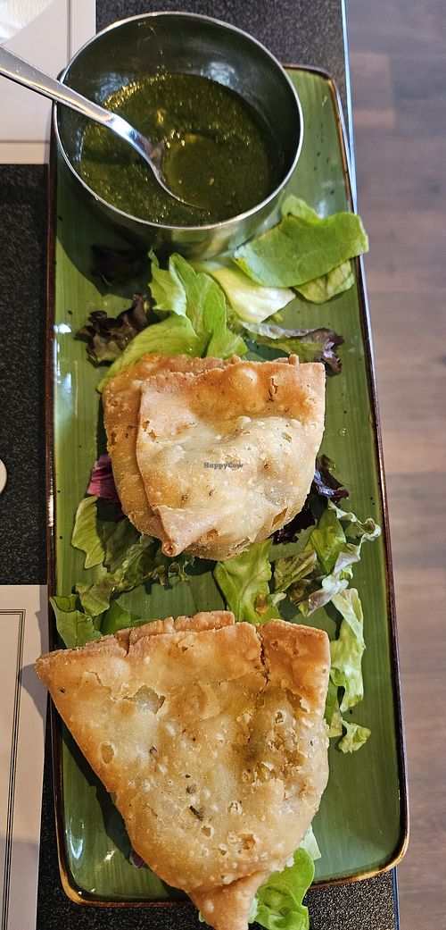 Samosas with mint dip at Masala Indian Restaurant in Weil Am Rhein