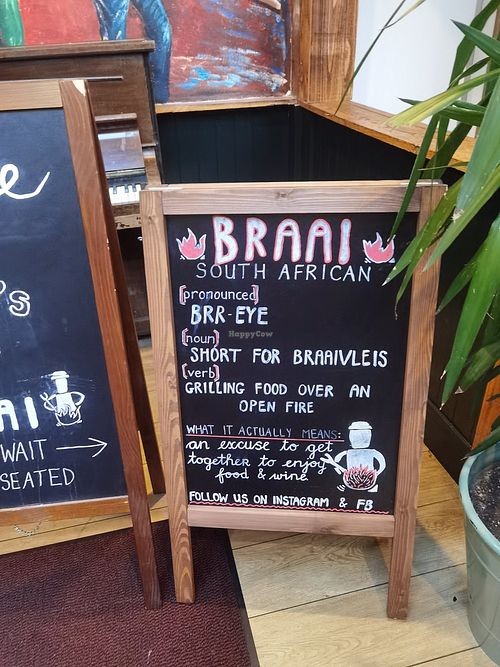 Welcome board at Braai Restaurant Creeslough in Donegal