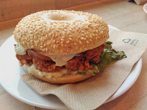 Bagel with tempeh at Goodies Berlin - Friedrichshain in Berlin