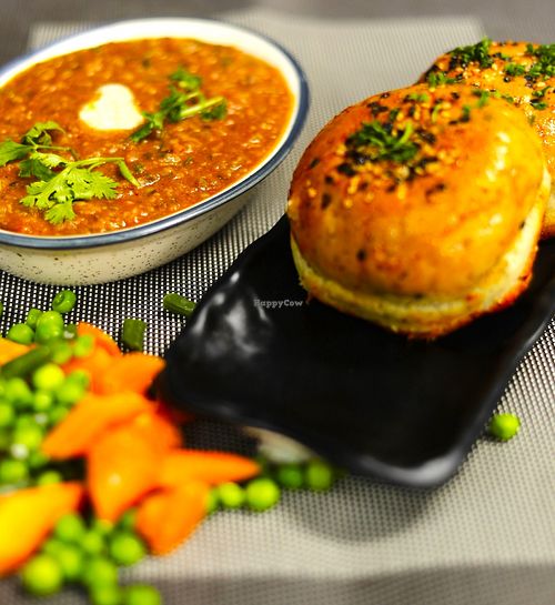 our yummy vegan butter pav bhaji with delicious veggies mashed up with spices and vegan butter served with a side of whole wheat bread at The Gratitude Kitchen - Cloud Kitchen in Mumbai