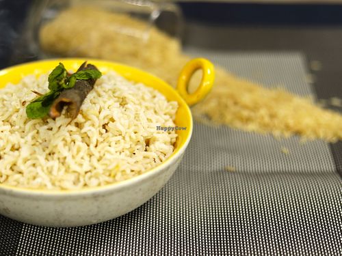 Steamed fragrant brown rice served as a side for our india curries at The Gratitude Kitchen - Cloud Kitchen in Mumbai