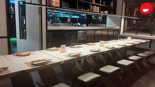 Downstairs seating at UDON in Mallorca