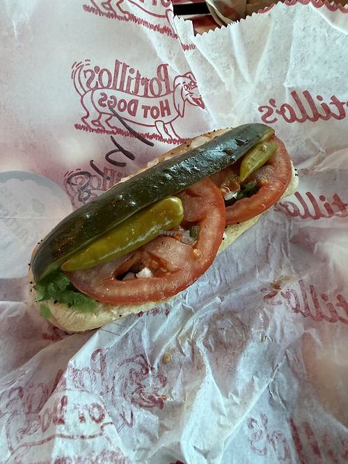 Plant Based hot dogs are soooo good.  at Portillo's  in Scottsdale