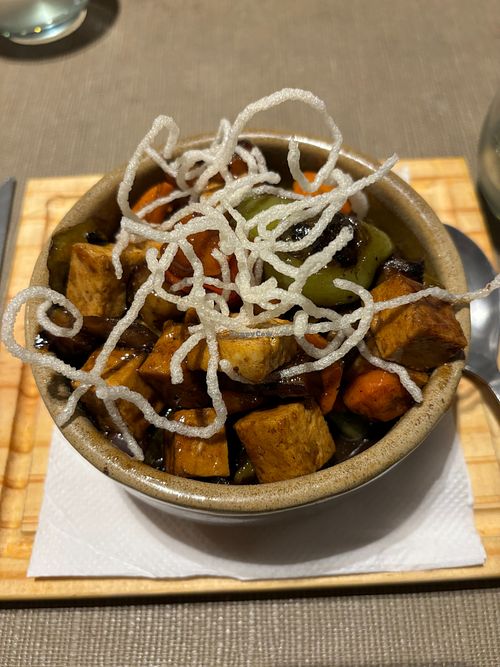 Wok de tofu- sauce was really nice, would have been great with rice. at Riviera Parador in Puerto Madryn