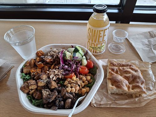 Build your own with tofu, chickpeas, sweet potatoes, miso ginger dressing at sweetgreen in San Antonio