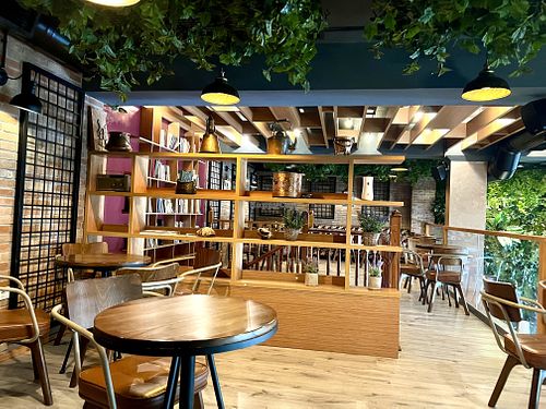 Upstairs of the cafe   at Shtëpia e Kafes Gimi in Berat