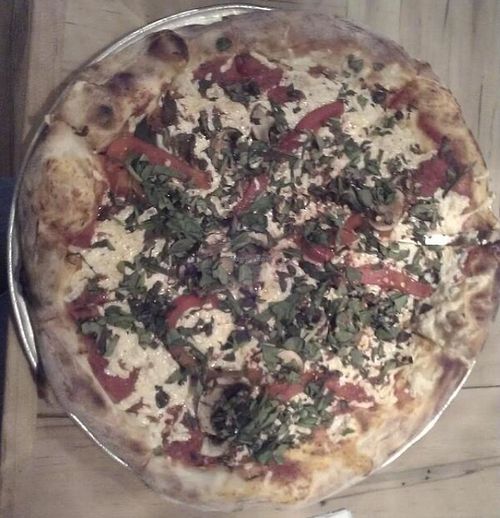 Vegan Pizza with Daiya Cheese.  at Bellytimber Tavern in Richmond