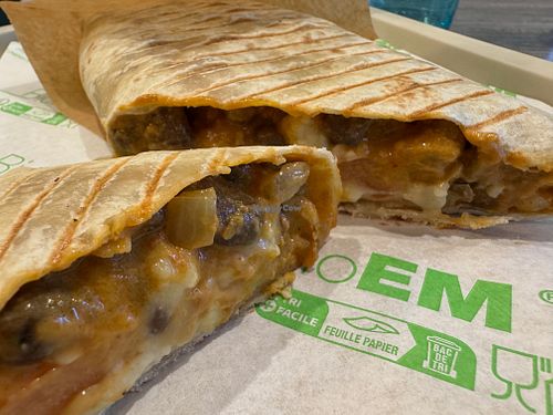 The "French tacos". Contains fava beans for an Egyptian influence. at Veganil in Paris