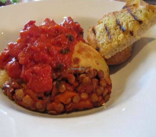 lentil lasagna close-up at Mono in Glasgow