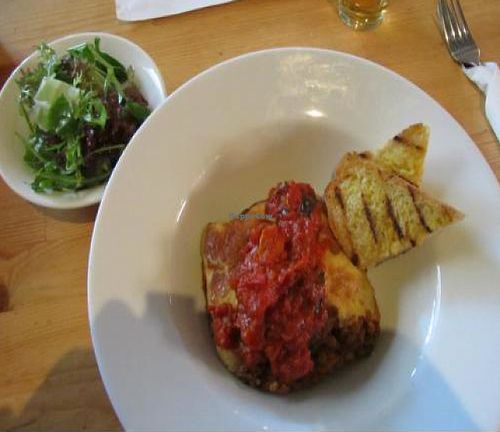 lasagna meal at Mono in Glasgow