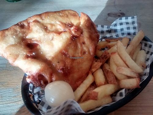 Pizza crunch with chips and pickle at Mono in Glasgow