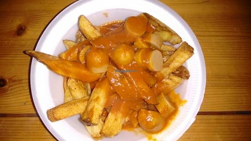 curry wurst at Mono in Glasgow