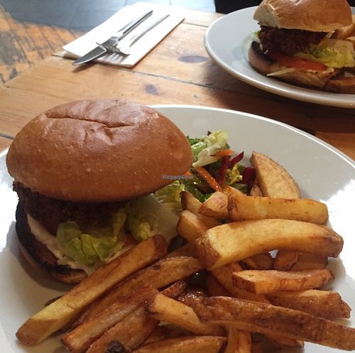 Seitan burger meal   at Mono in Glasgow
