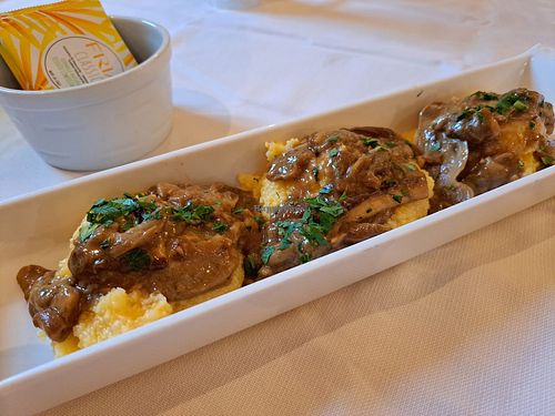 Polenta con funghi trifolati at A Tavola Con Ciccio in Entratico