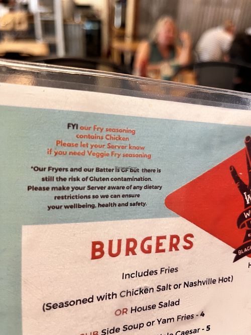 Fry disclaimer  at The Westwood in Diamond Valley