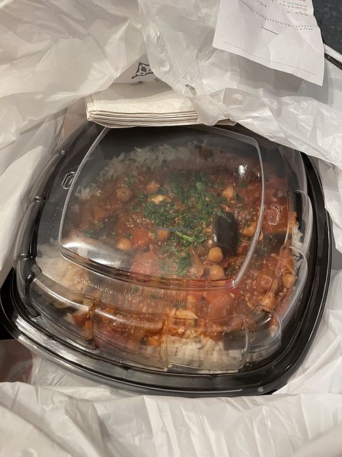 Spanish eggplant without feta (to-go)  at Meddys in Kansas City