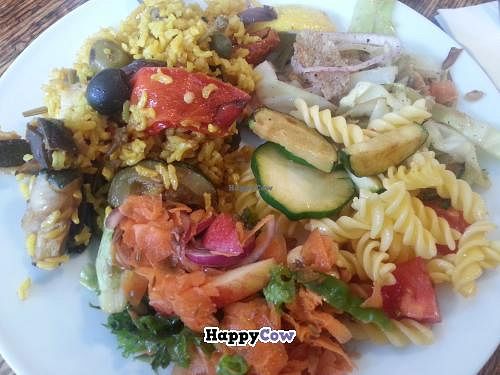 Vegan paella and salads in Eastbourne at misswallsbackgarden in Eastbourne
