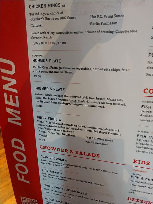 Hummus Plate at Public Coast Brewing Co in Cannon Beach