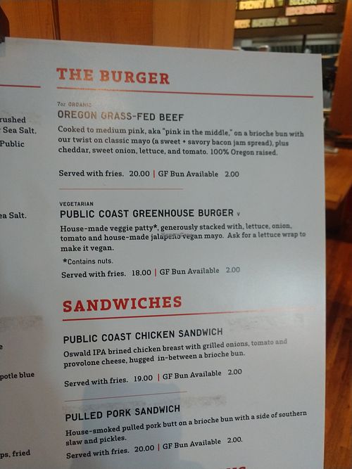 Public Coast Greenhouse Burger at Public Coast Brewing Co in Cannon Beach