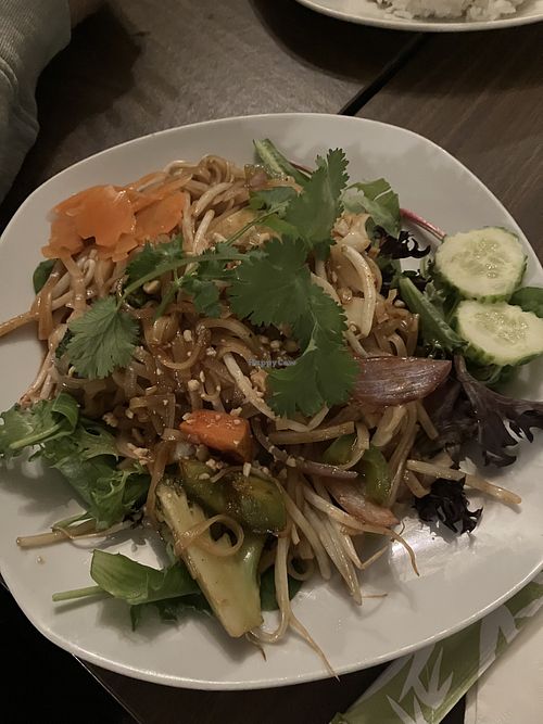 Pad thai made vegan   at Saigon City Restaurant in Old Saybrook
