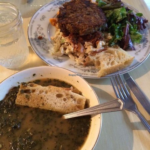 my garbage plate with kale soup at The Red Fern in Rochester