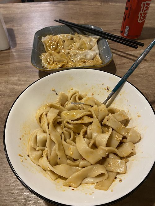 Vegan sweet noodles and vegan dumplings   at Gemini Dumplings & Noodles Restaurant - Mae Haad in Koh Tao
