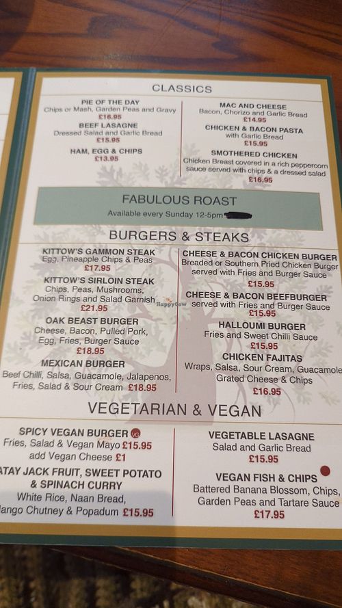 Menu 3 at Royal Oak Inn in Lostwithiel