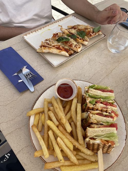 Club sandwich and Pinsa  at Ikos in Corfu