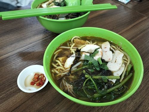 Vegetarian Prawn Noodle Soup at Flygod VegeCafe 翔一素食料理 - Vidacity in East Singapore