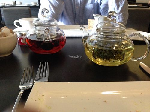 English breakfast and jade sword green tea at Raw - La Suite West in West London