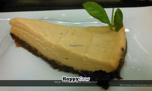 Mango and lemon raw vegan cheesecake at Raw - La Suite West in West London