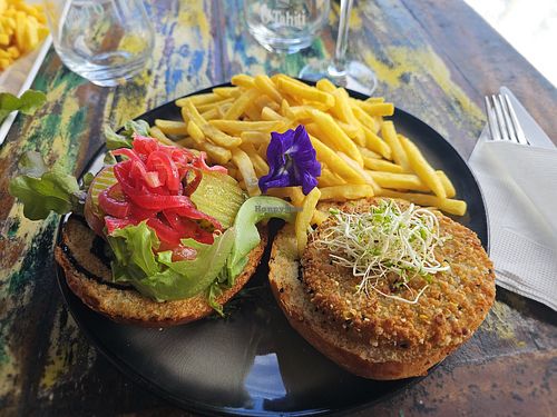 Burger at Bora Bora Beach Club and Restaurant in Bora Bora