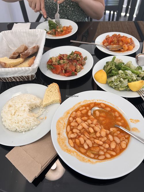 Berlotti beans, grilled eggplants, broccoli   at Sade Bodrum in Bodrum