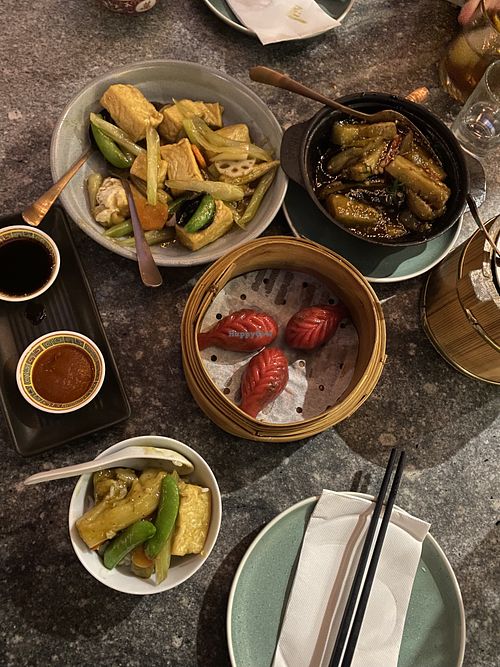 Mushroom dumplings, eggplant and tofu dishes were delicious   at Tai Tai in South Brisbane