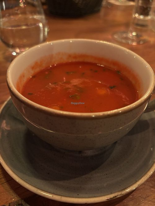 Tomaten - paprika soep met kikkererwten   at Abdij de Westerburcht in Westerbork