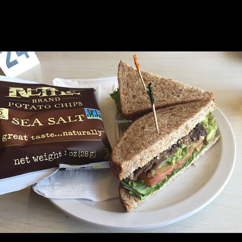 we are enjoying their vegan blt + onion + avocado, because that's how we roll, and they have a tea & water station. how has this lovely place not been reviewed yet, it is The place to stop and eat and stock up! Very clean, totally cute and lovely! at High Country Health Foods in Mariposa