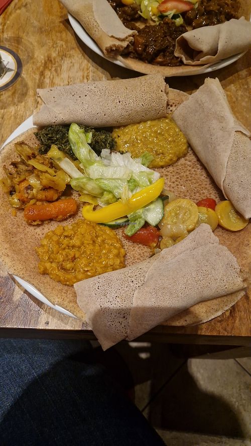 Probierplatte vegan at Addis Abeba Restaurant Jena in Jena