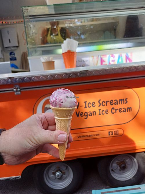 Blackberry cheesecake standard cone at V-Ice Screams - Pop Up in Nottingham