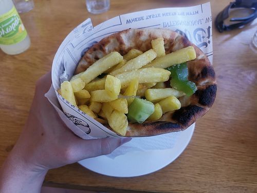 'Gyros vegetarian' which the staff were more than happy to take the sauce out of to make it vegan! at Kadiani's Hangout - Το στέκι της Καδιανής  in Crete