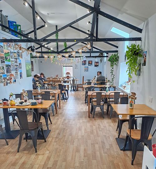 Indoor dining room at The Old Dairy Tearoom  in Alton