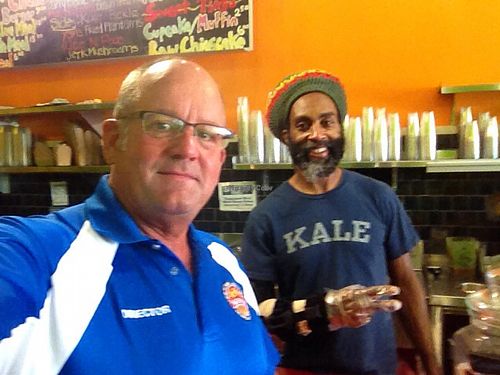 Omar & Heff visiting from Orlando at Kale Cafe Vegan Kitchen in Daytona Beach