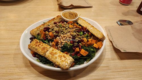 roasted sweet potato and farro add tempeh -yum at Native Foods in Glendale
