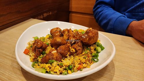 orange cauliflower -yum at Native Foods in Glendale