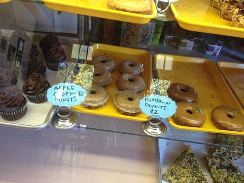 Bakery case at Rainbow Bakery in Bloomington