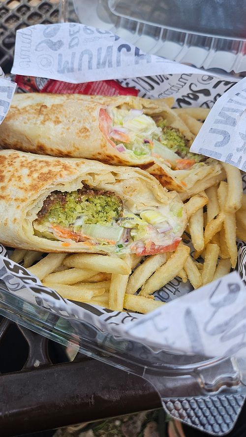 Vegan falafel wrap at Wrap It Up in Moab