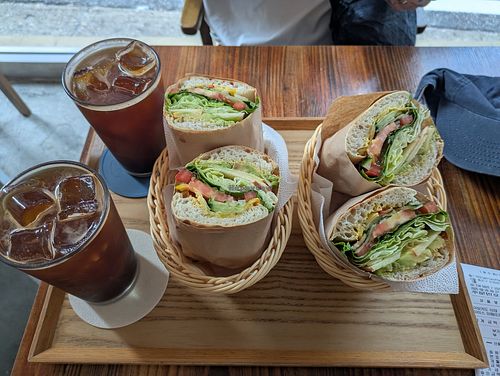 Iced Americano and avocado vegetable sandwich at Wells Coffee & Sandwich  in Seoul