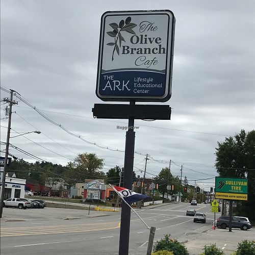 Store sign at The Olive Branch Cafe in Lewiston
