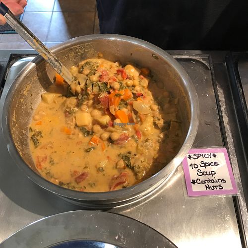 Spicy veg chickpea soup at The Olive Branch Cafe in Lewiston