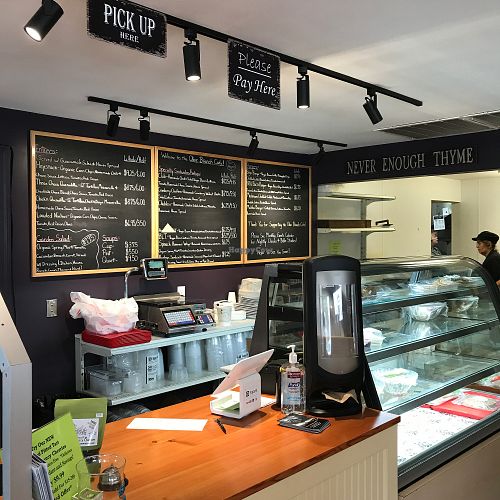 Menu counter at The Olive Branch Cafe in Lewiston