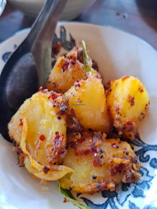 Potato Chili Curry at Ahinsa Restaurant in Sigiriya